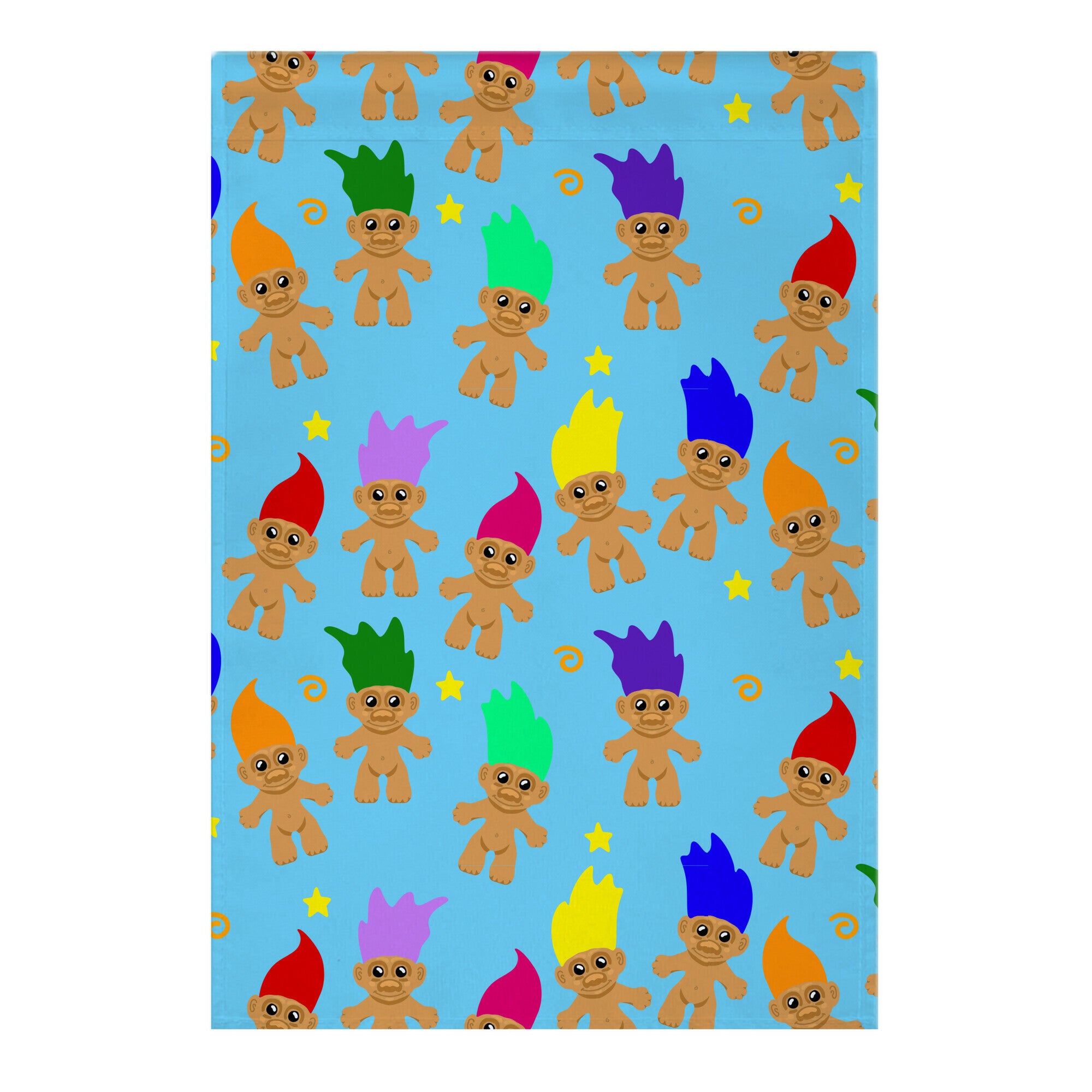 Rainbow Troll Pattern Garden Flag